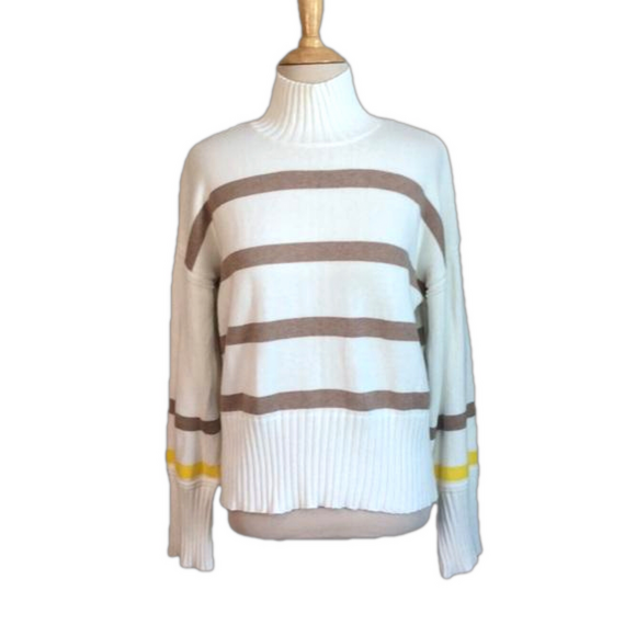 KERRI ROSENTHAL Cotton Cashmere Blend Striped Marlow Wide Stripe Sweater Small - Picture 6 of 15